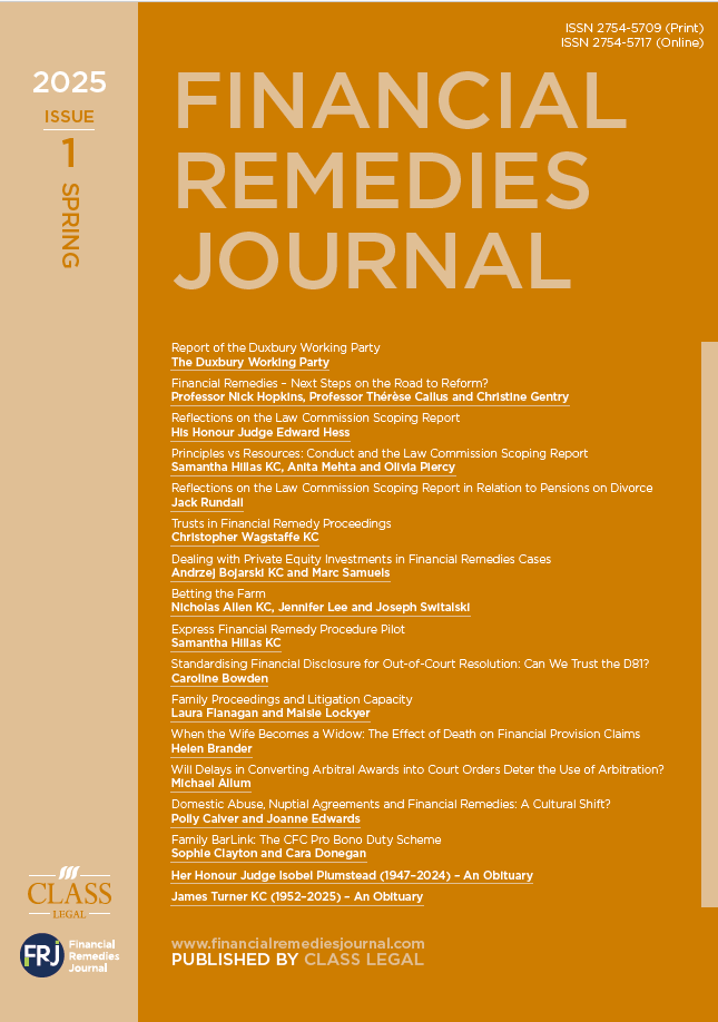 Financial Remedies Journal - Annual Print Subscription